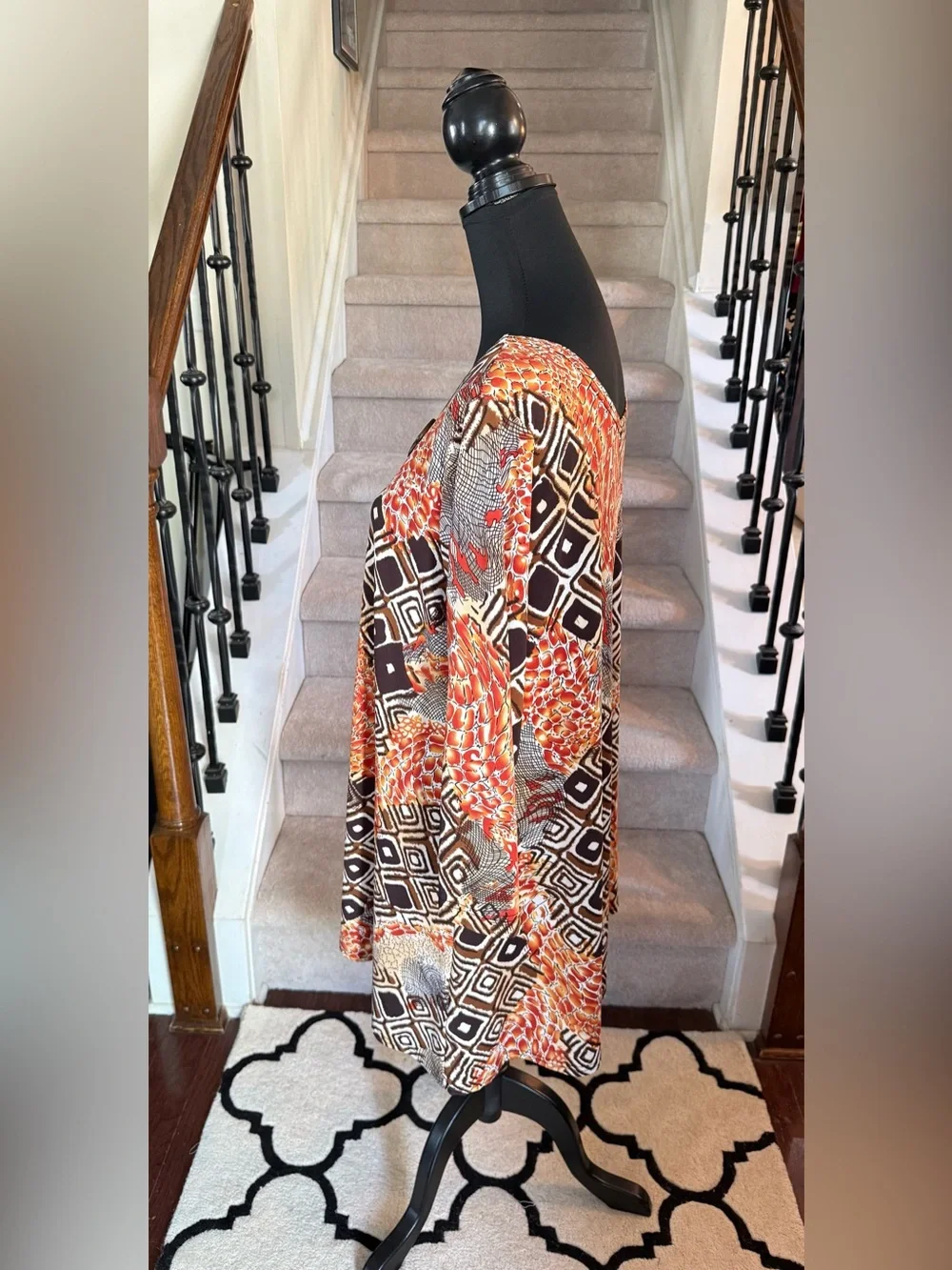 Abstract Geo-Print Tunic Top - Picture 2 of 6